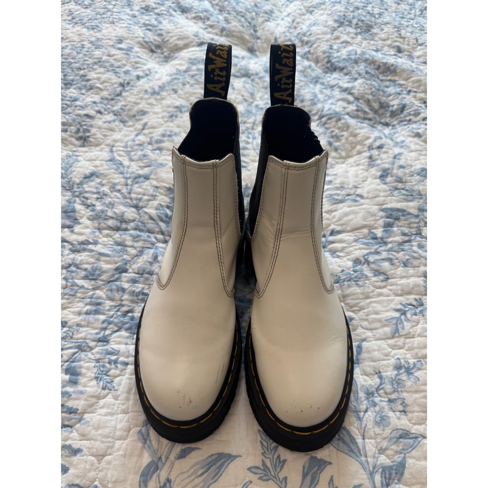 Dr Martens 2976 Quad White Smooth Leather Platform Chelsea Boots Women's US 8 - Picture 5 of 15